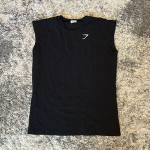 Gymshark sleeveless muscle tee black size small new without tags never worn